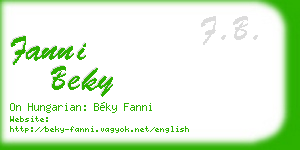 fanni beky business card