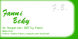 fanni beky business card